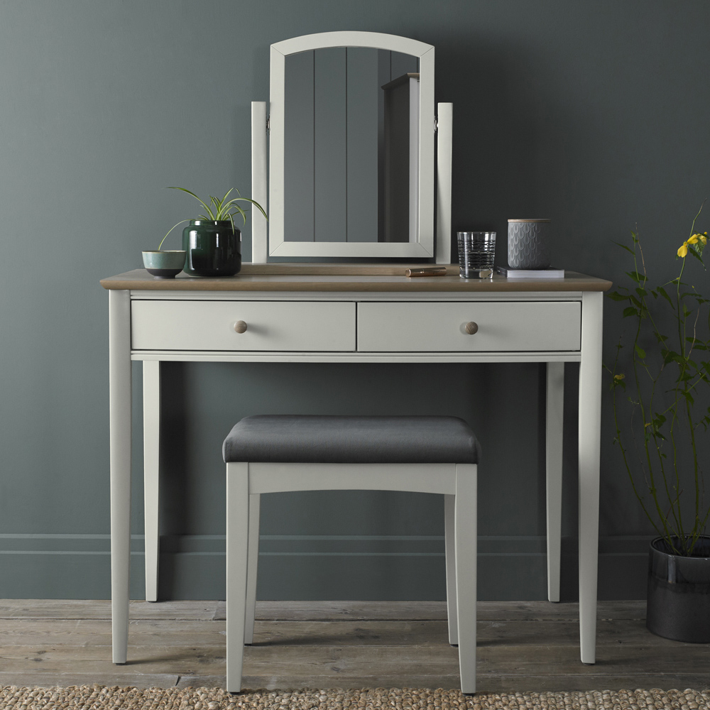 Bentley Designs Whitby Soft Grey Fabric Stool Image 3