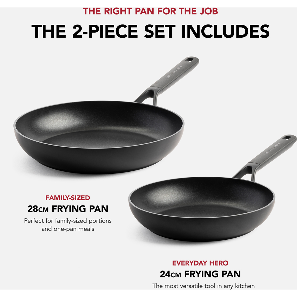 KitchenAid Black Classic Forged Aluminium Frypan Set 24cm and 28cm Image 9