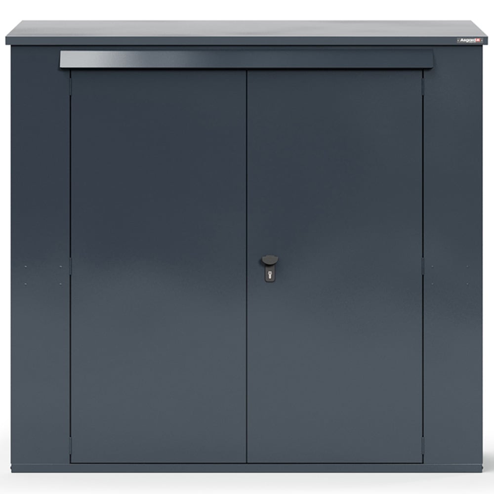 Asgard Trojan Plus 7 x 3ft Double Door Grey Bike and Garden Shed Image 2