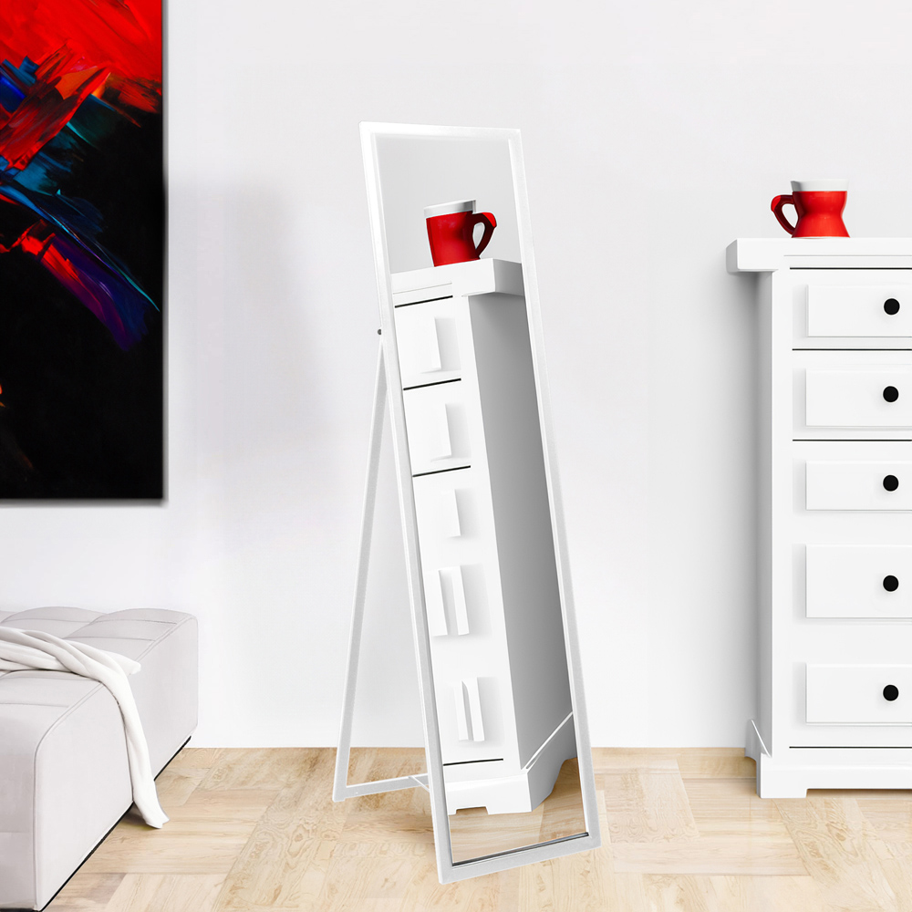 Harbour Housewares White Round Full Length Mirror 137 x 35.5cm Image 6