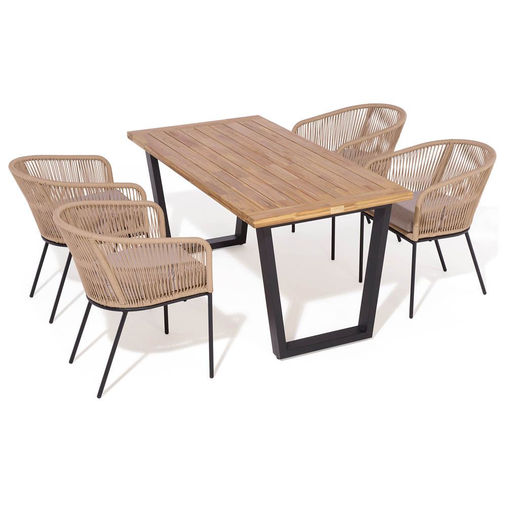 Rowlinson Oslo 4 Seater Natural Dining Set Image 2