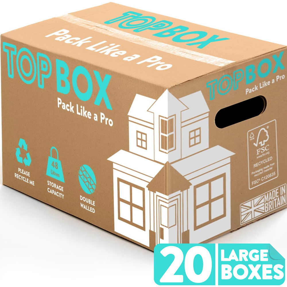 Topbox 48L Large Double Walled Moving and Storage Boxes 20 Pack Image 5