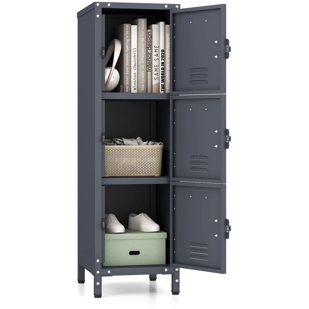 Costway 3 Drawer Metal Storage Locker with Name Tags Image 3