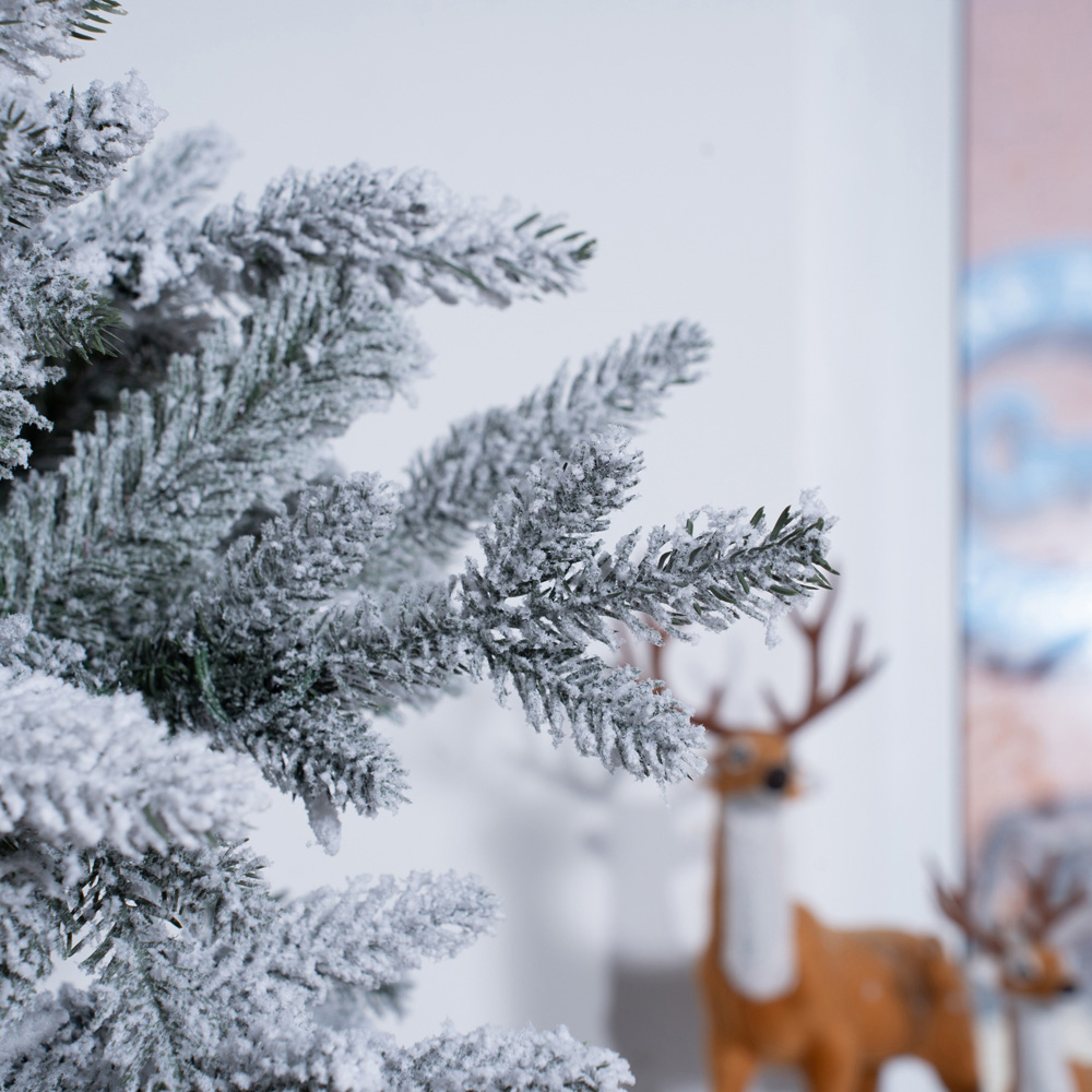 Abrihome Noble Fir Snow Covered Artificial Christmas Tree with 1074 Tips 7ft Image 3