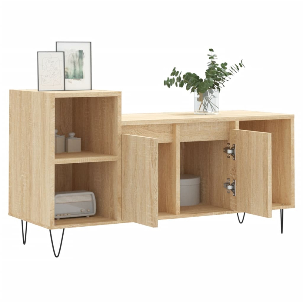 vidaXL 2 Door 3 Shelf Sonoma Oak TV Cabinet Image 4
