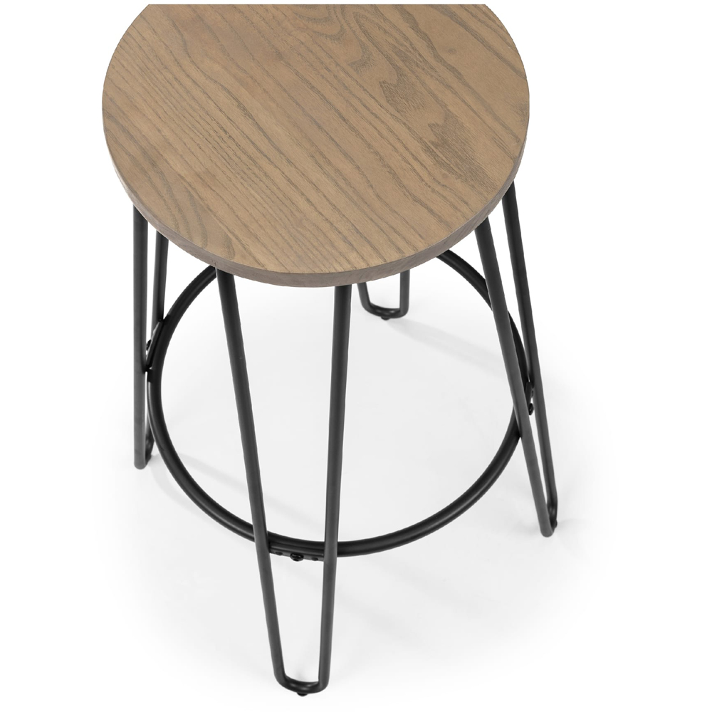 Julian Bowen Dalston Oak Round Bar Stool Set of 2 Image 4