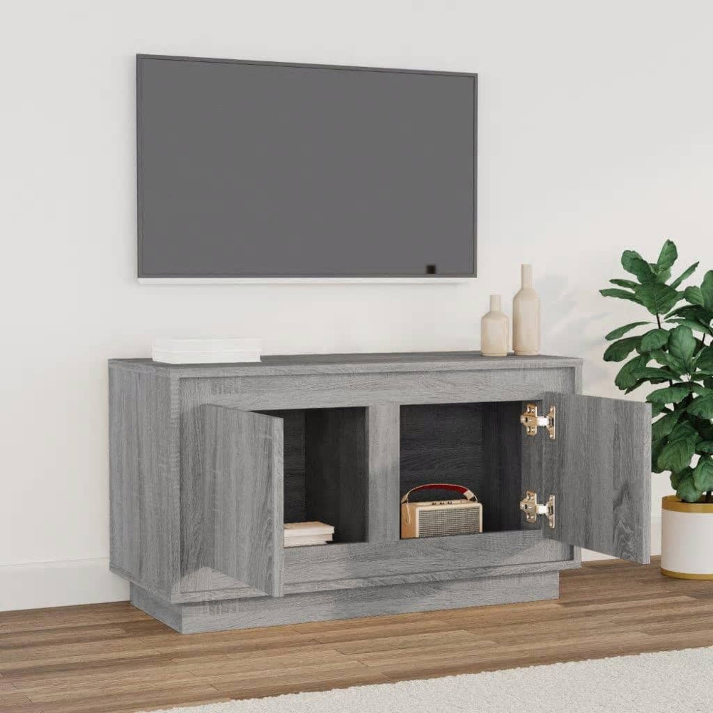 vidaXL 2 Door Concrete Grey TV Cabinet Image 8