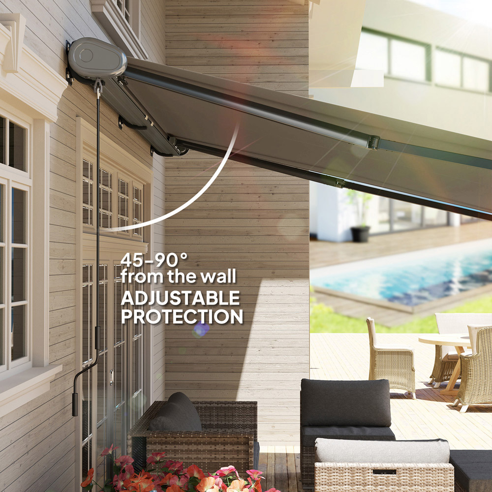 Outsunny 4 x 3m Light Grey Electric Retractable Awning Image 7