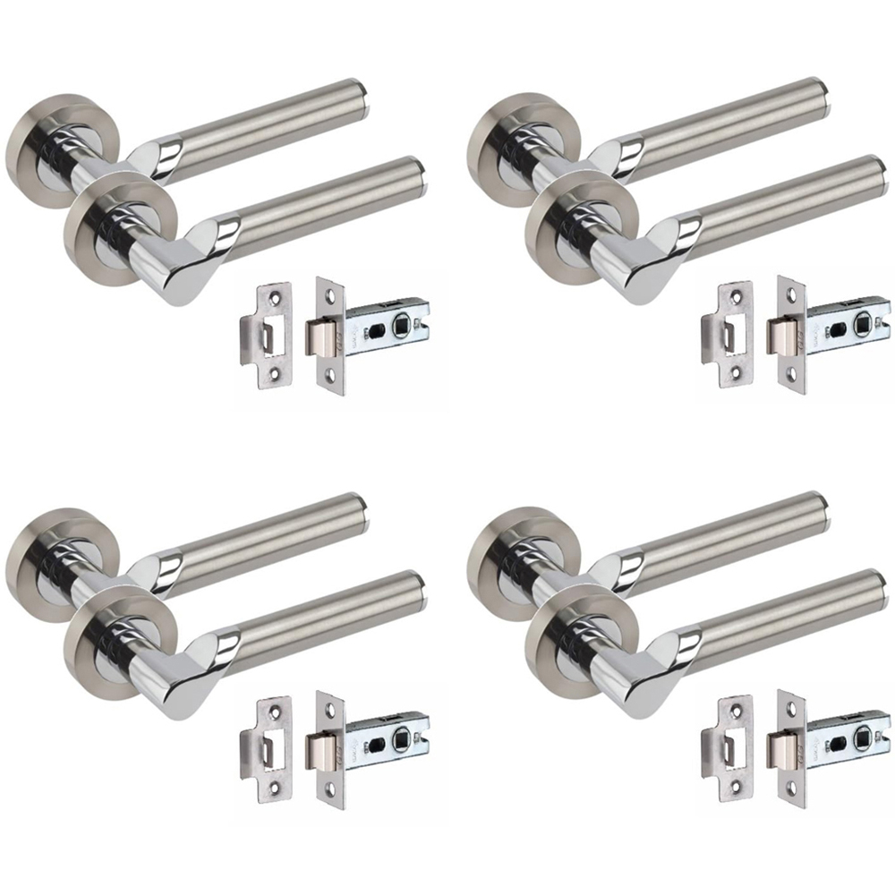 Golden Grace Satin Nickel Polished Chrome Titan Handle Pair 52mm 4 Pack Image 1