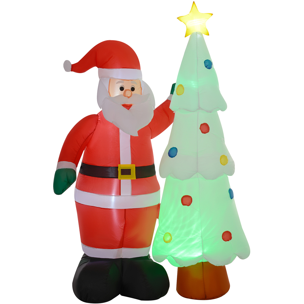 Everglow LED Inflatable Santa Claus and Christmas Tree Decoration 7ft Image 2