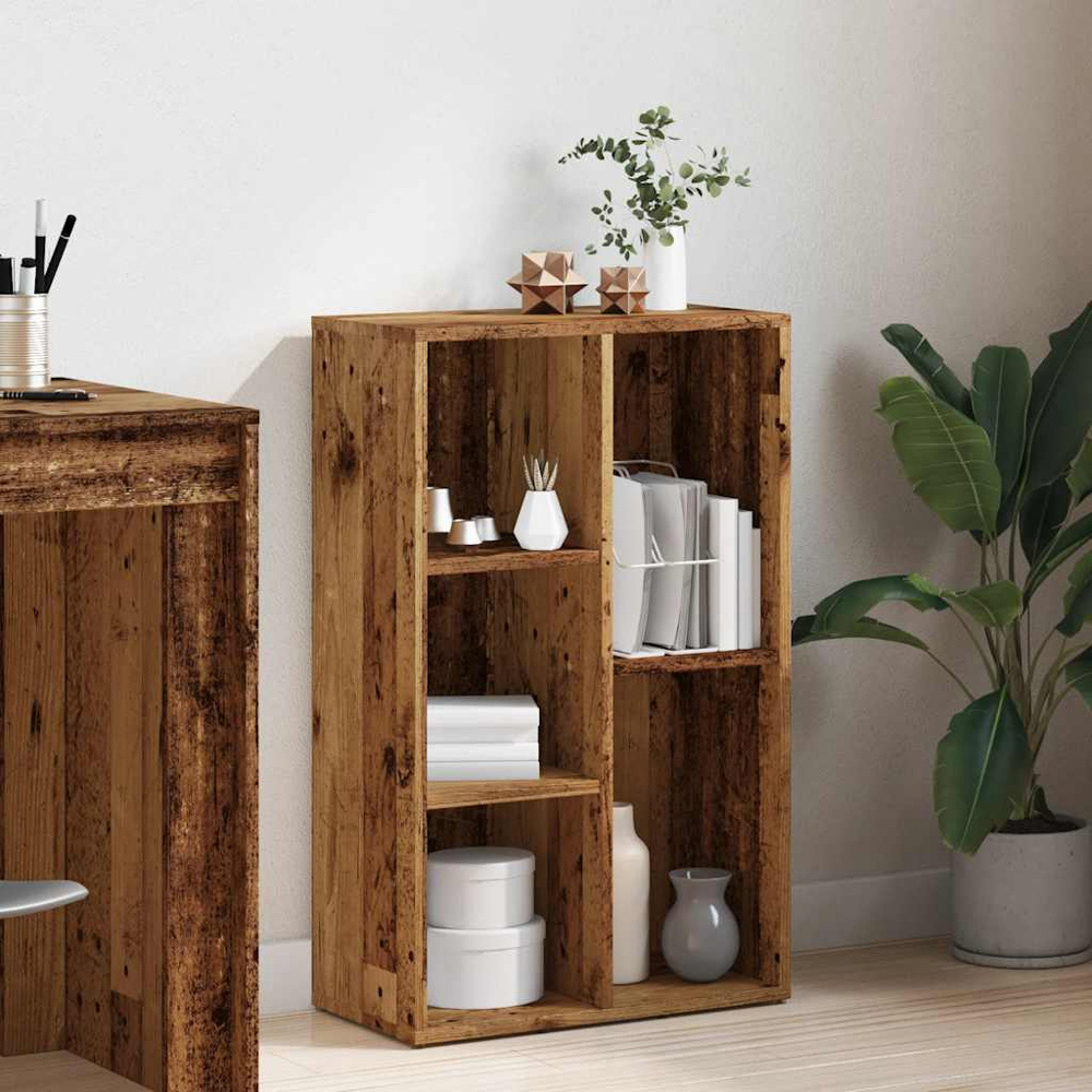 vidaXL 5 Shelf Old Wood Bookcase Image 9