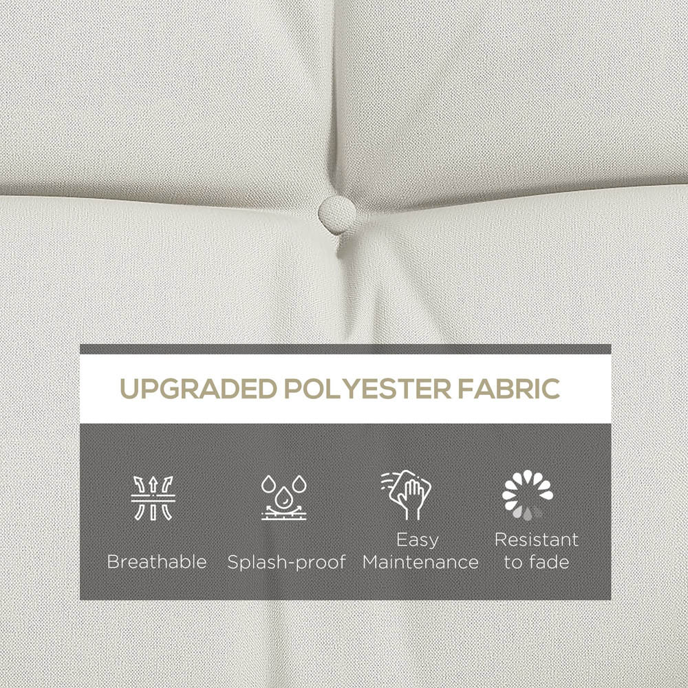 Outsunny White Seat Cushion Replacement with Pillows Set of 4 Image 4