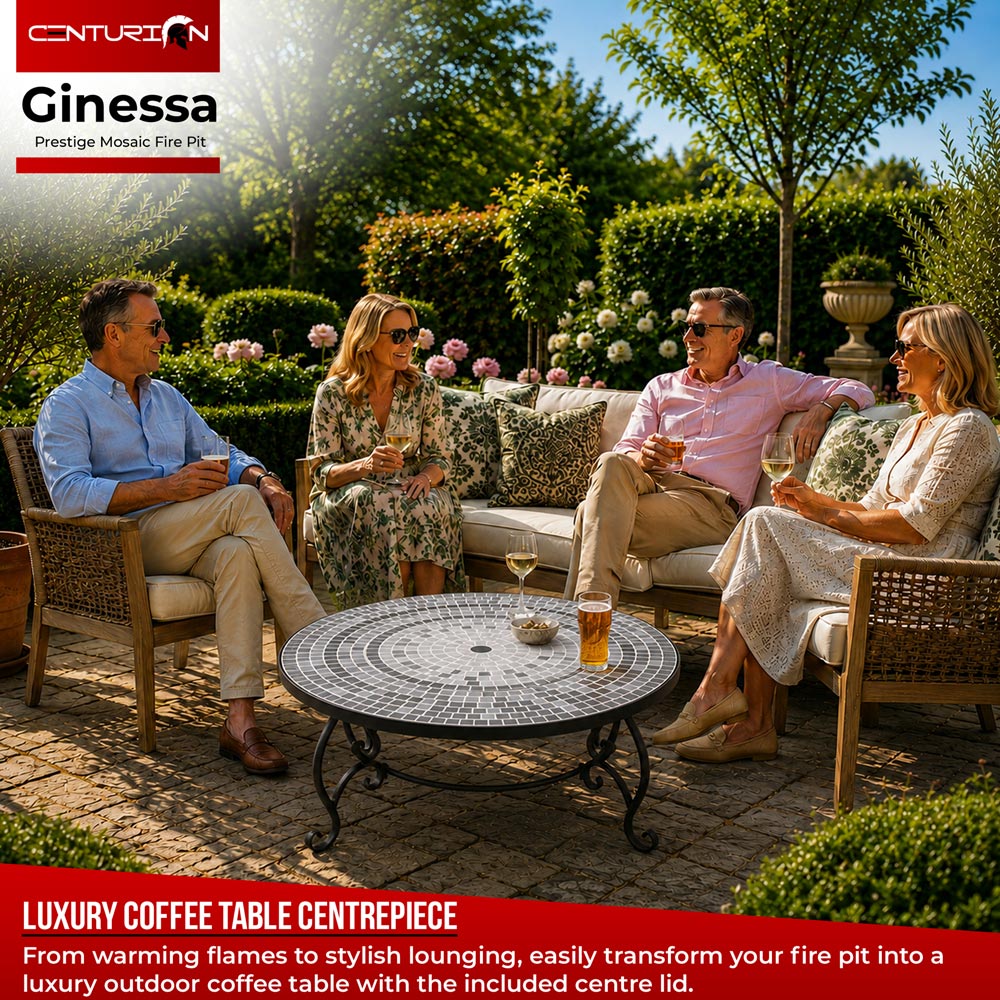 Centurion Supports Fireology Ginessa Charcoal and Cloud Grey 4 in 1 Fire Pit Image 3
