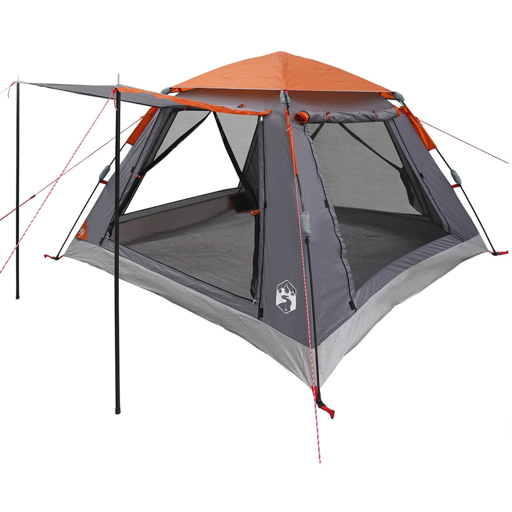 vidaXL 3 Person Instant Camping Tent with Rainfly Grey Image 4