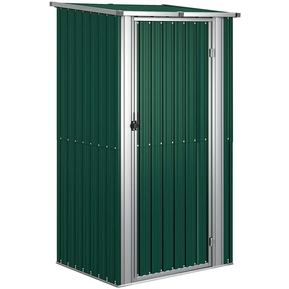 vidaXL 3.9 x 5.9ft Green Galvanised Steel Pent Garden Shed Image 1