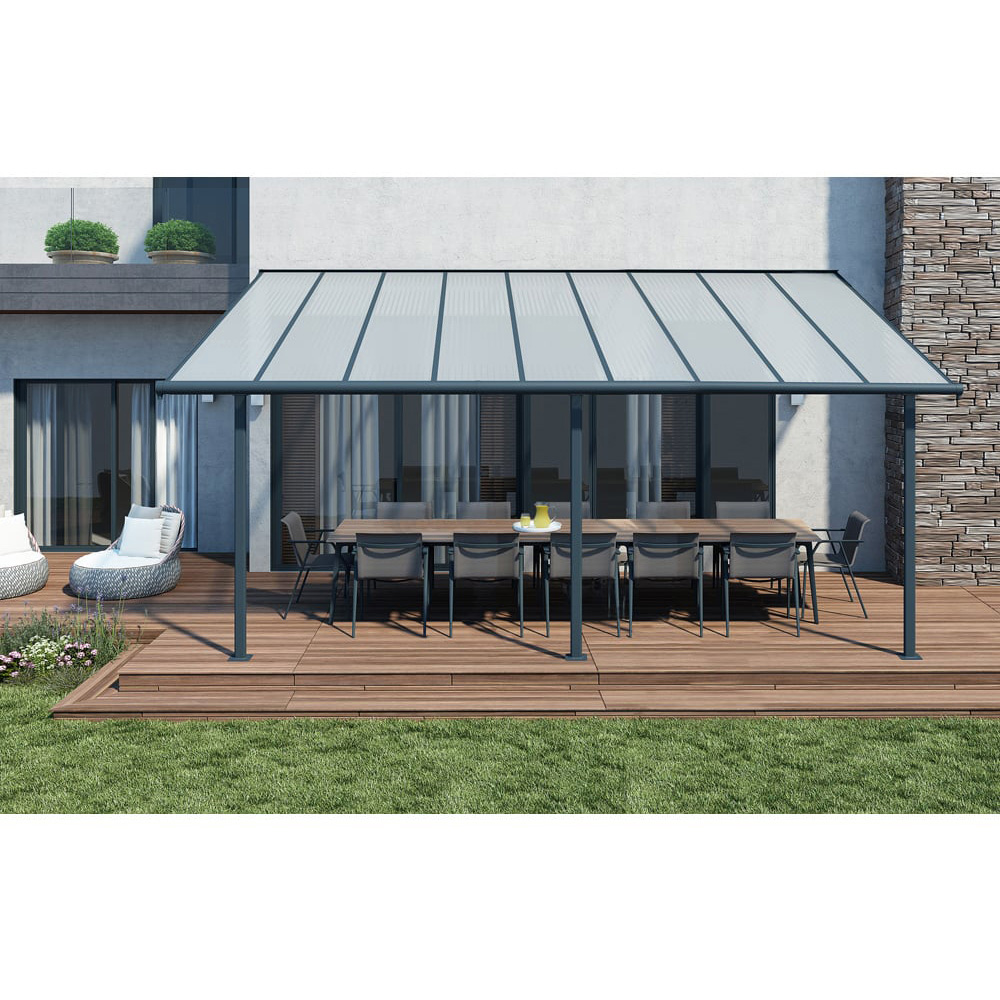 Palram Canopia Olympia Grey Clear 3 x 5.46m Patio Cover Image 5