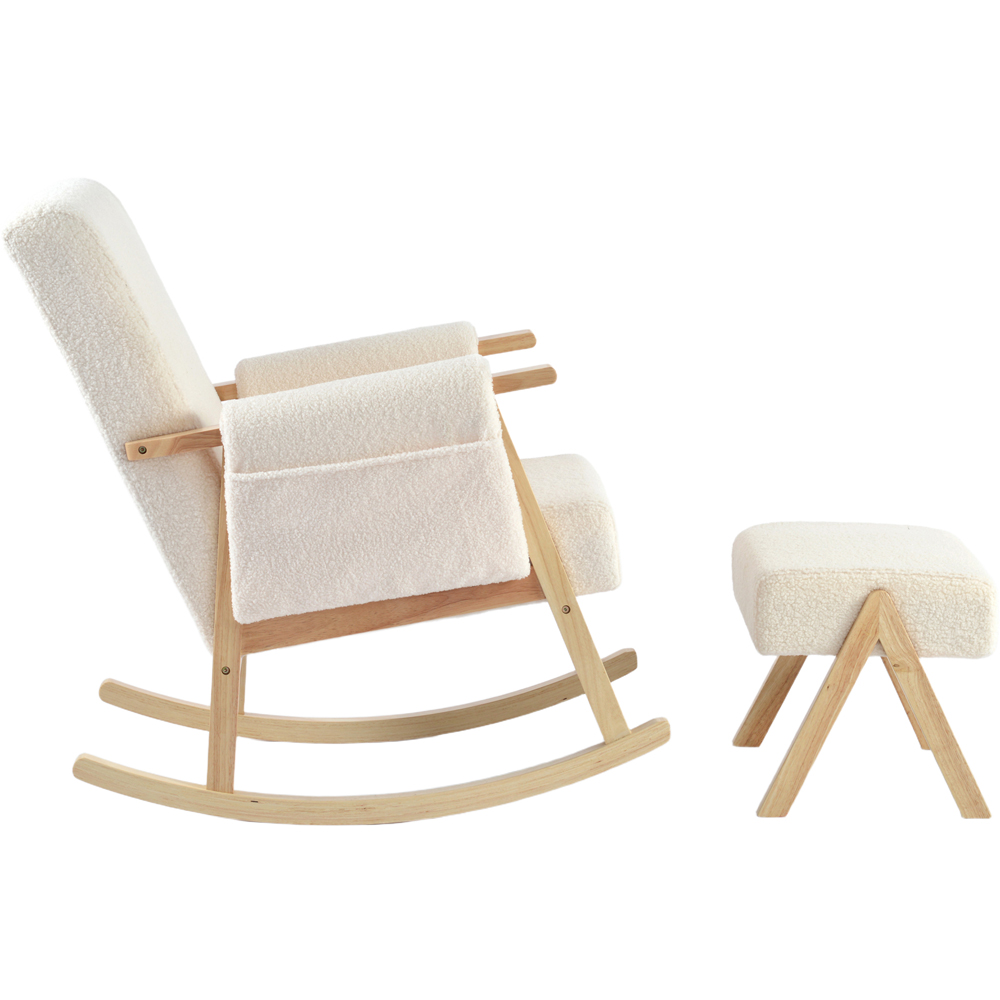 Bebe & Beyond Storyteller Off White Teddy Nursing Chair and Stool Image 4