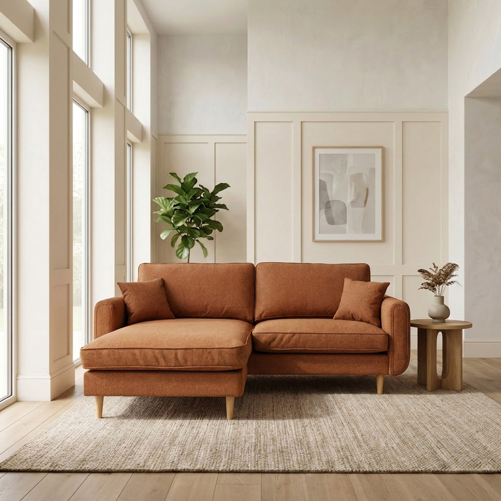 Oxford Reversible Chaise Sofa Brown Image 3