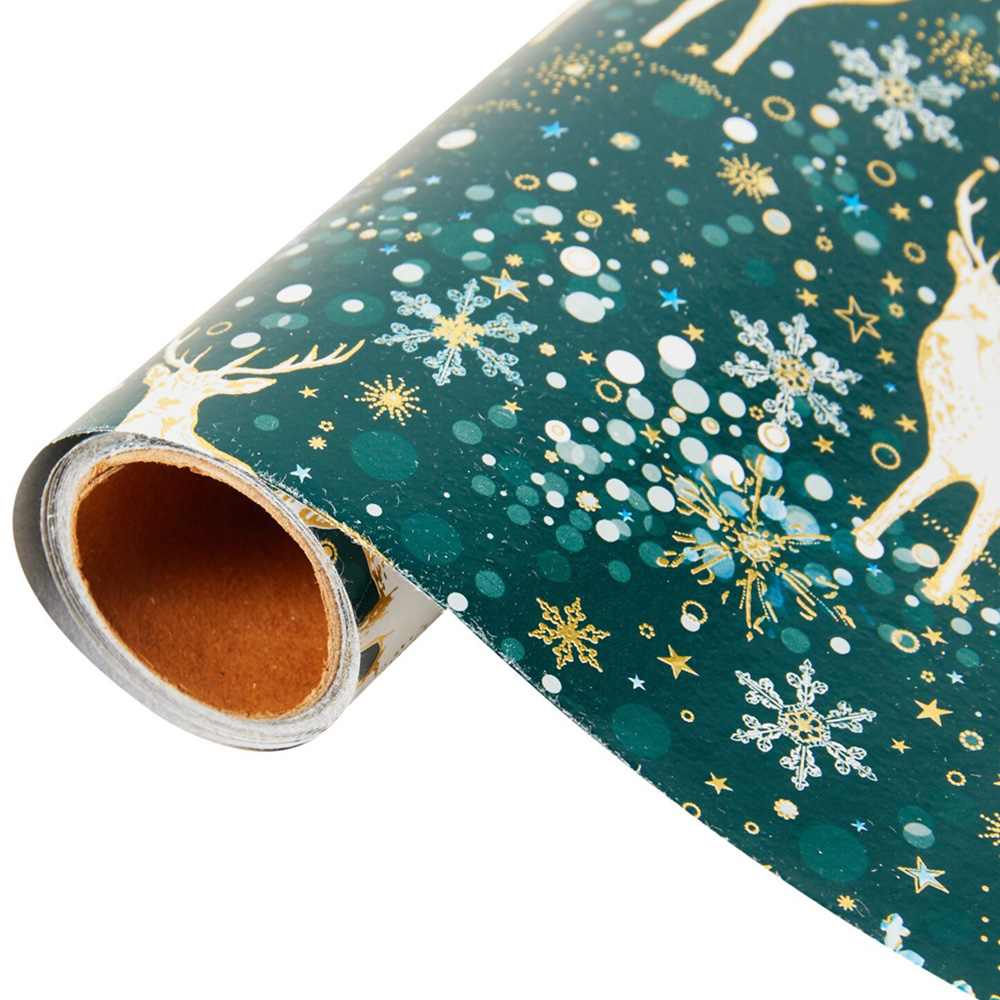 Festive Emerald Stag Wrap - Emerald Image 3