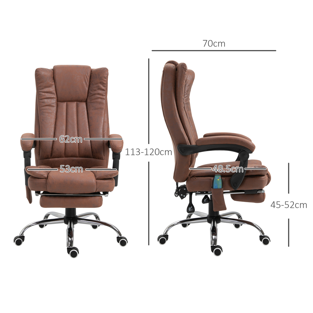 Portland Brown Vibration Massage and Heat High Back Office Chair Image 9