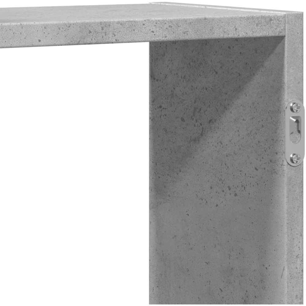 vidaXL 8 Shelf Concrete Grey Floating Wall Shelf Image 7