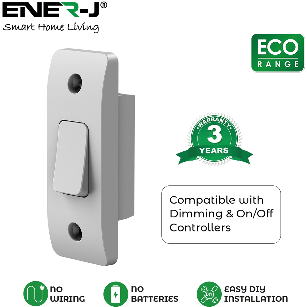 ENER-J Eco White Wireless Kinetic Architrave Grid Switch Image 5