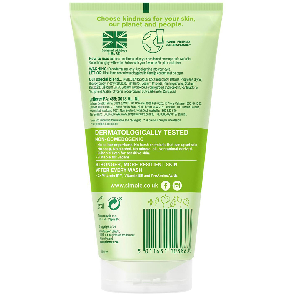 Simple Kind to Skin Refreshing Facial Wash 150ml 2 Pack Image 3