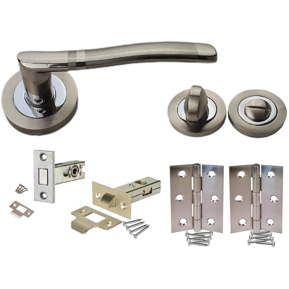 Golden Grace Duo Chrome Select Bathroom Door Handle Set Image 1
