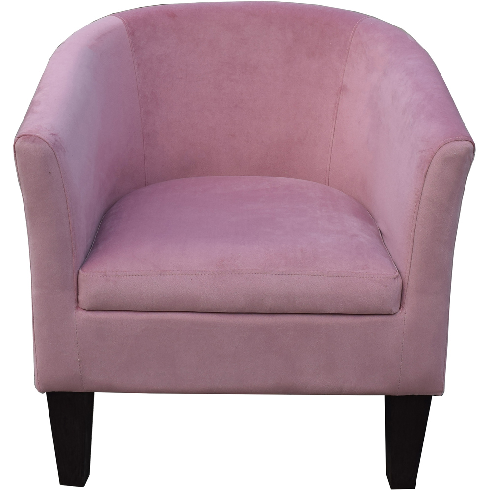 Comfy Living Pink Brushed Velvet Tub Chair Image 3