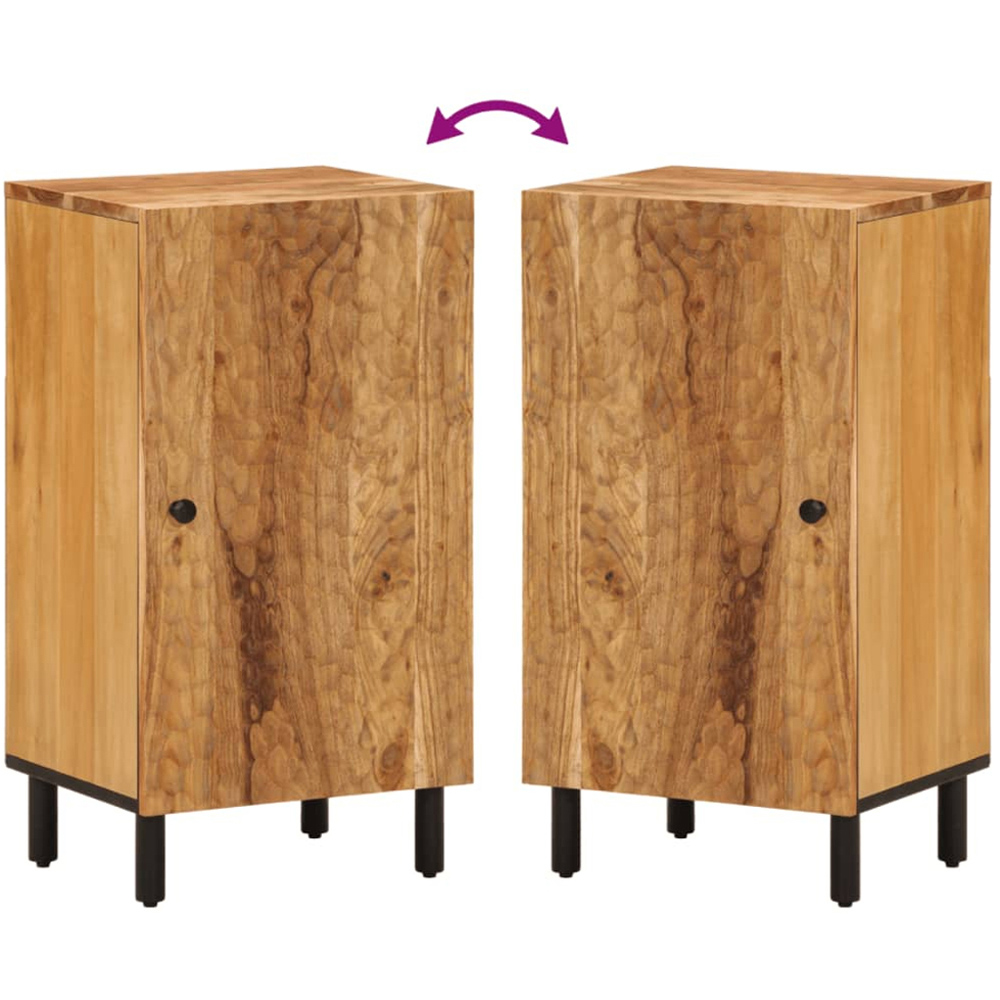 vidaXL Single Door Solid Acacia Wood Side Cabinet Image 7
