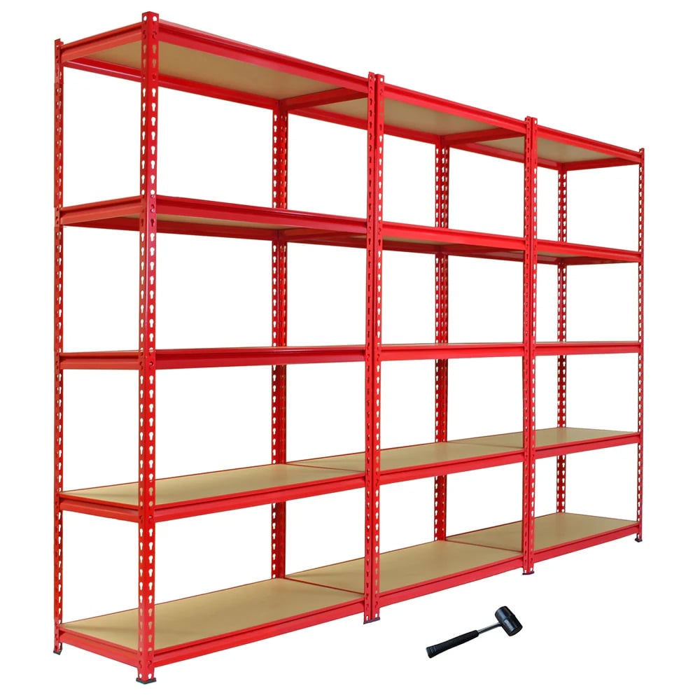 Monster Shop Z-Rax Red Metal Racking Units with Mallet 90cm 3 Pack Image 1
