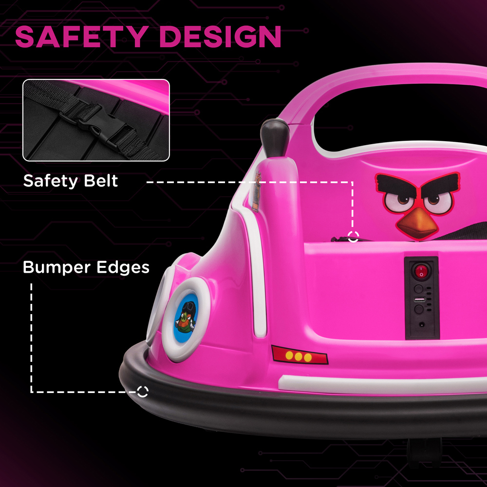 Tommy Toys Pink Angry Bird Kids Licensed Bumper Car with Joysticks Image 6