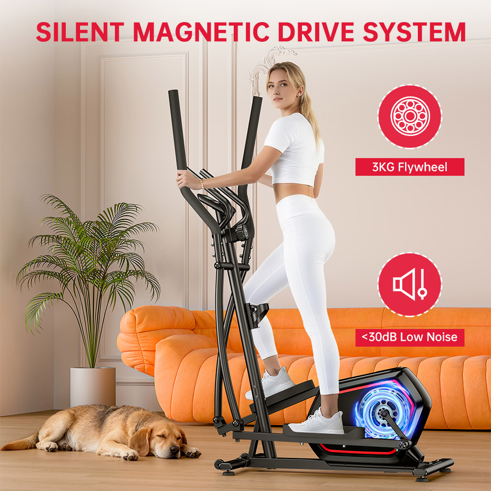 Rattrix E200 Black 16-Level Magnetic Resistance Elliptical Machine Image 5
