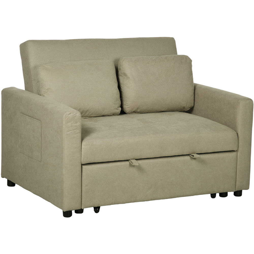Portland 2 Seater Light Brown Sofa Bed Image 2