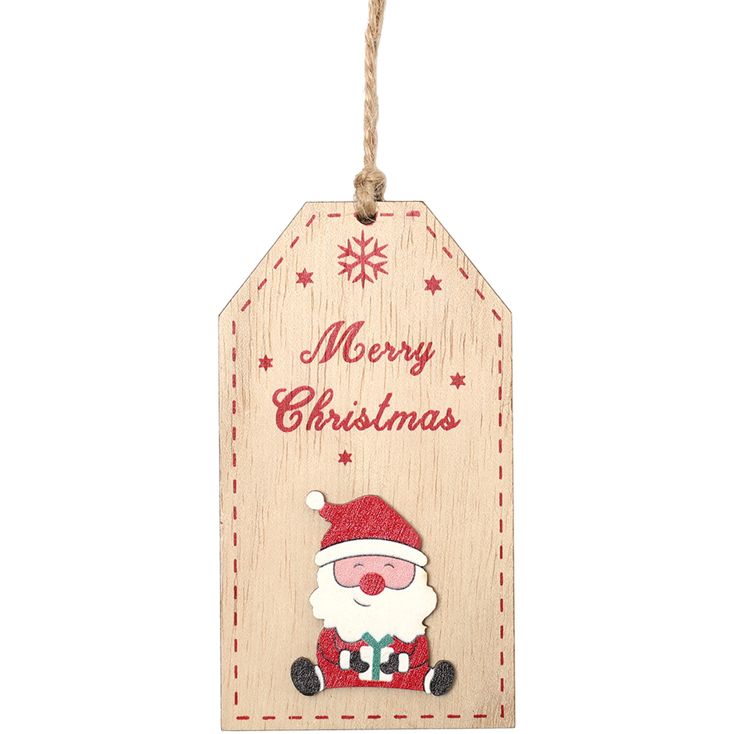 Set of 3 Wooden Tags Natural Image 3