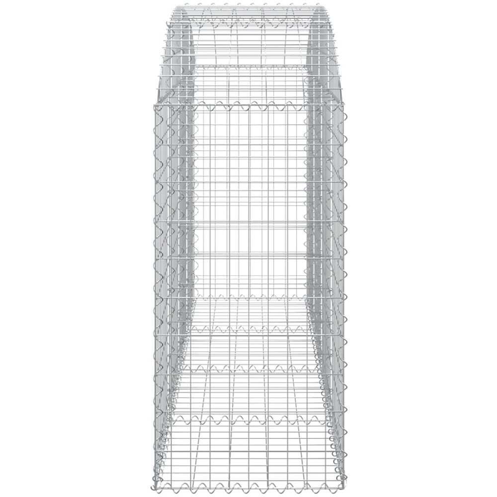 vidaXL Silver Galvanised Iron Arched Gabion Basket 200 x 50 x 100/120cm Image 3