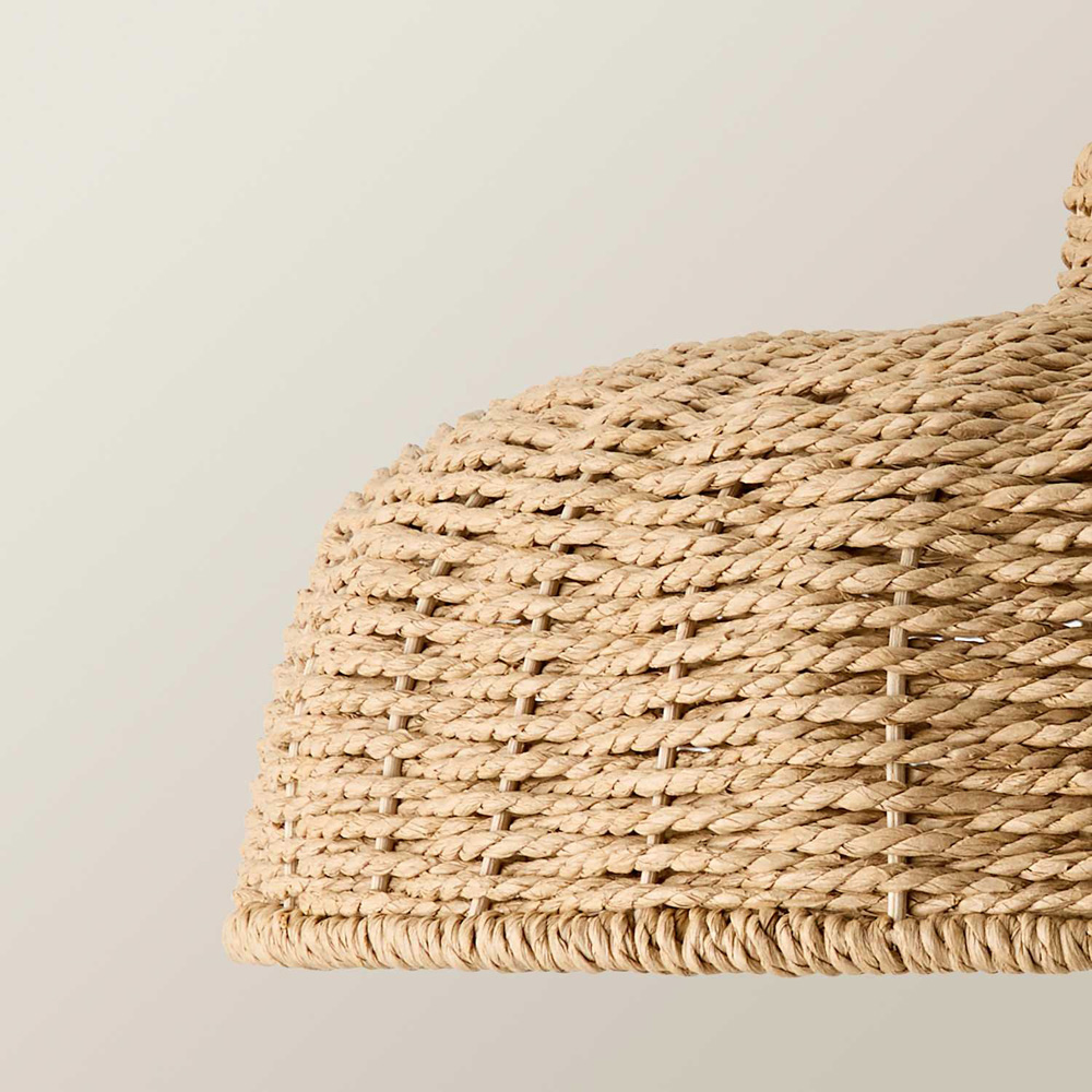 ValueLights Neveah Round Natural Rattan Pendant Lamp Shade Image 4