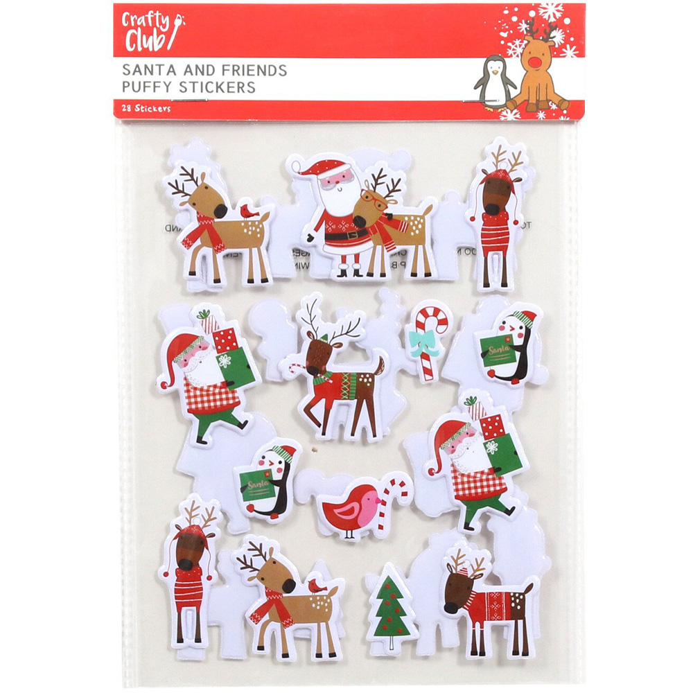 Crafty Club Santa and Friends Puffy Stickers Image