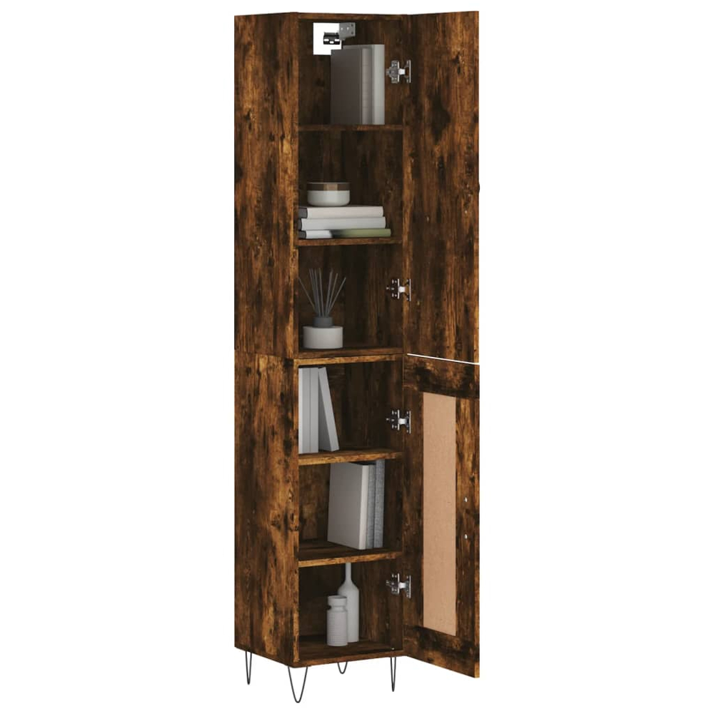 vidaXL 2 Door Smoked Oak Highboard Image 3