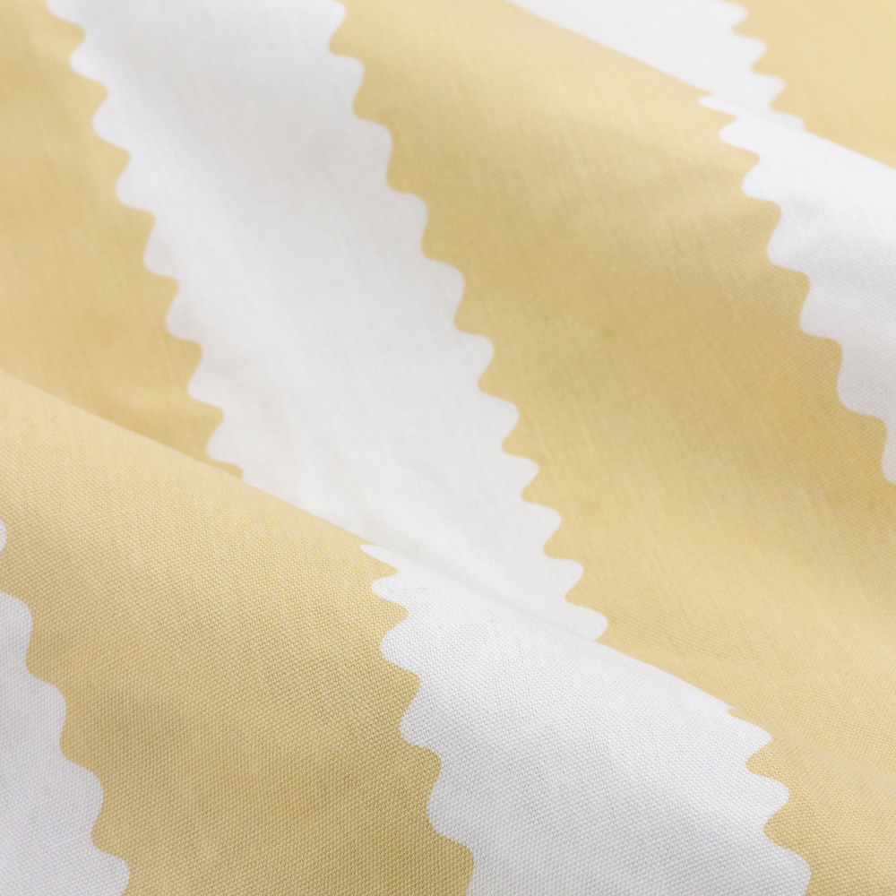Furn Birdie Butter Yellow Stripe Cotton Fully Lined Pencil Pleat Curtains 168 x 183cm Image 5