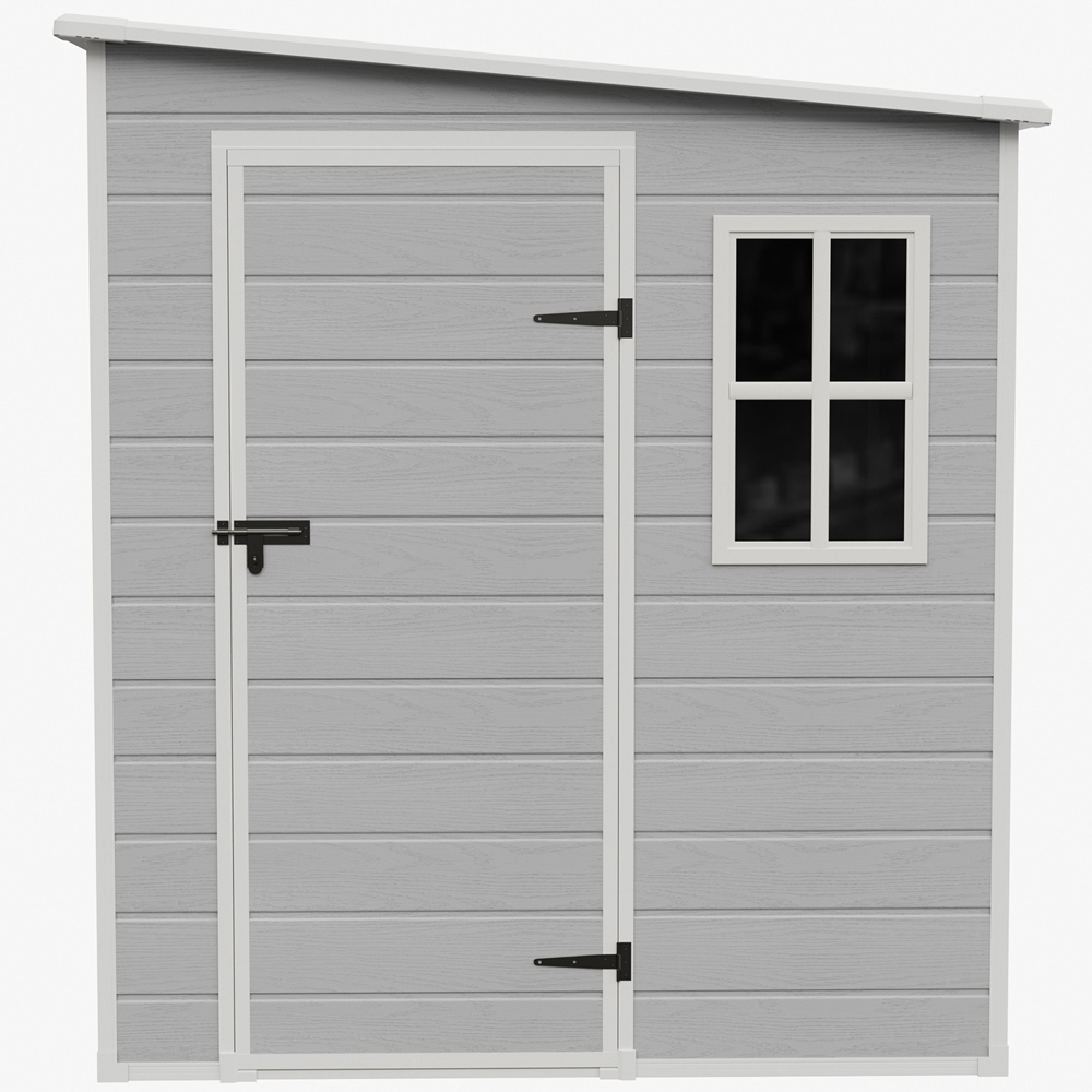 Living and Home 6 x 6ft Plastic Pent Garden Storage Shed with Floor Image 2