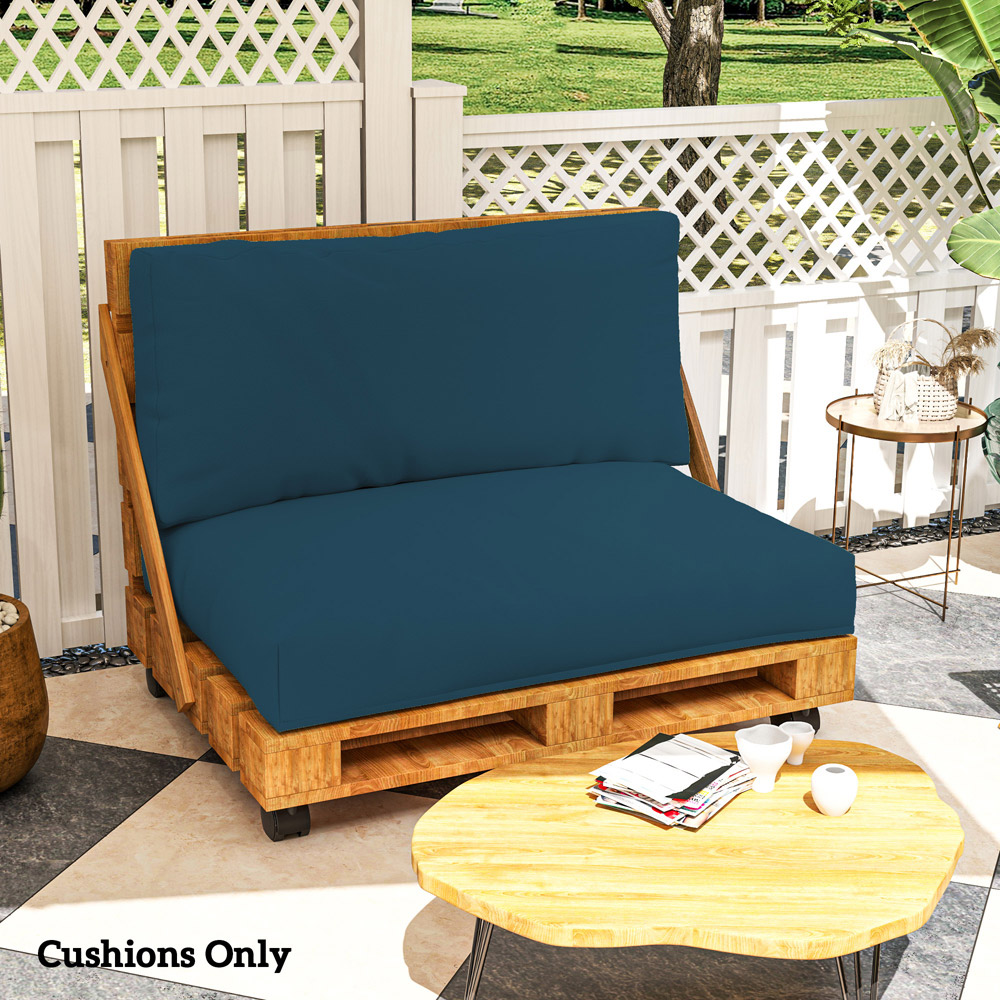 Outsunny 2 Seater Navy Blue Garden Pallet Cushions 125 x 120cm 2 Pack Image 5