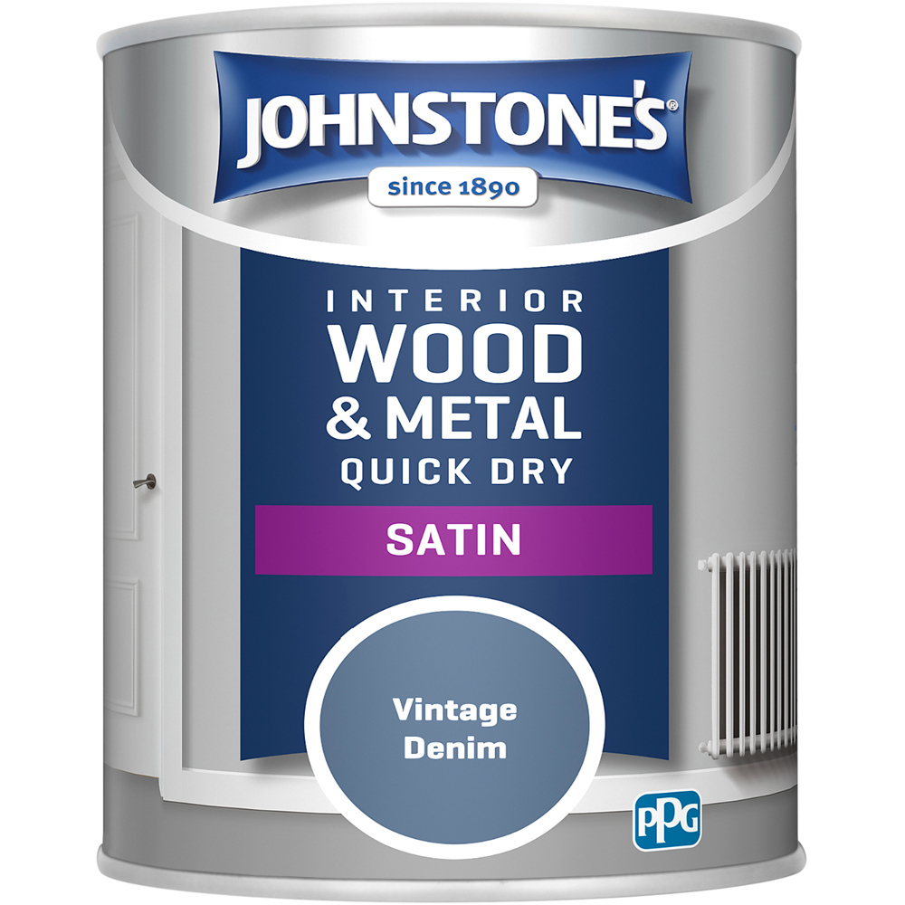 Johnstone's Quick Dry Vintage Denim Satin Paint 750ml Image 2