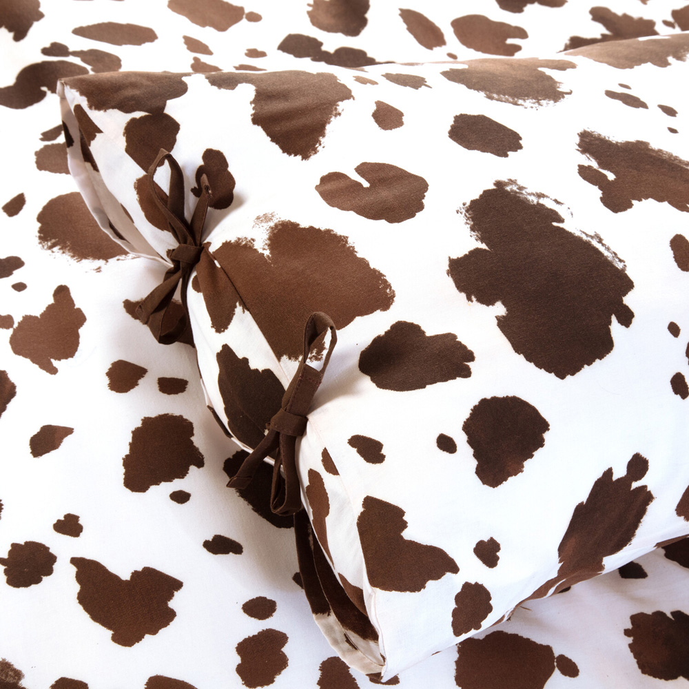 Cow Print Duvet Set Brown King Image 3