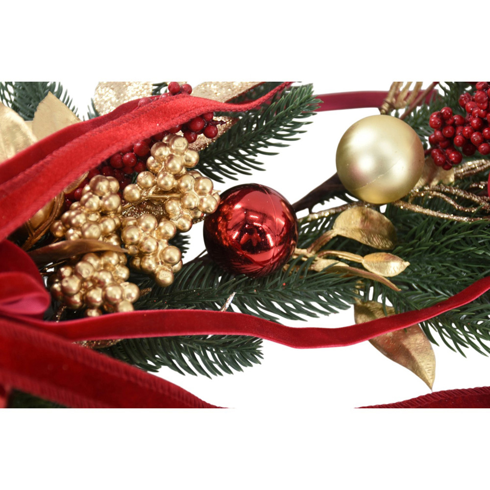 Noel Ribbon Poinsettia Garland Image 6
