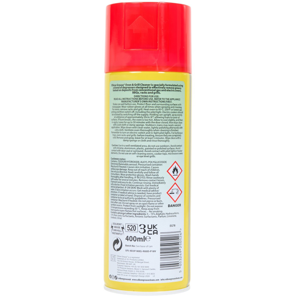 Elbow Grease Oven and Grill Cleaner 400ml Image 2