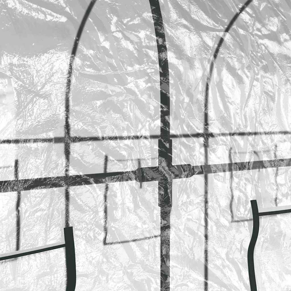 vidaXL Transparent Powder Coated Steel Frame 5.2 x 13.1ft Greenhouse Image 4