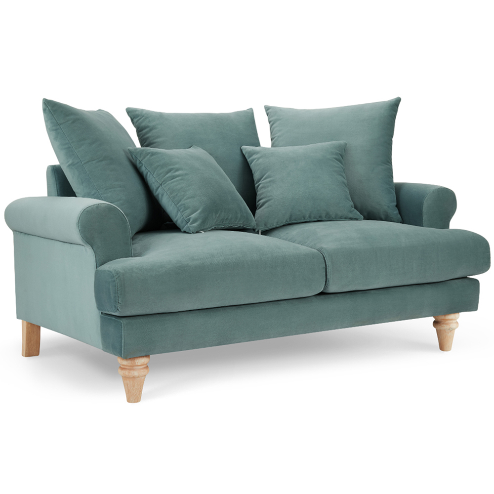 Home Detail Churchill 2 Seater Teal Velvet Sofa Image 2