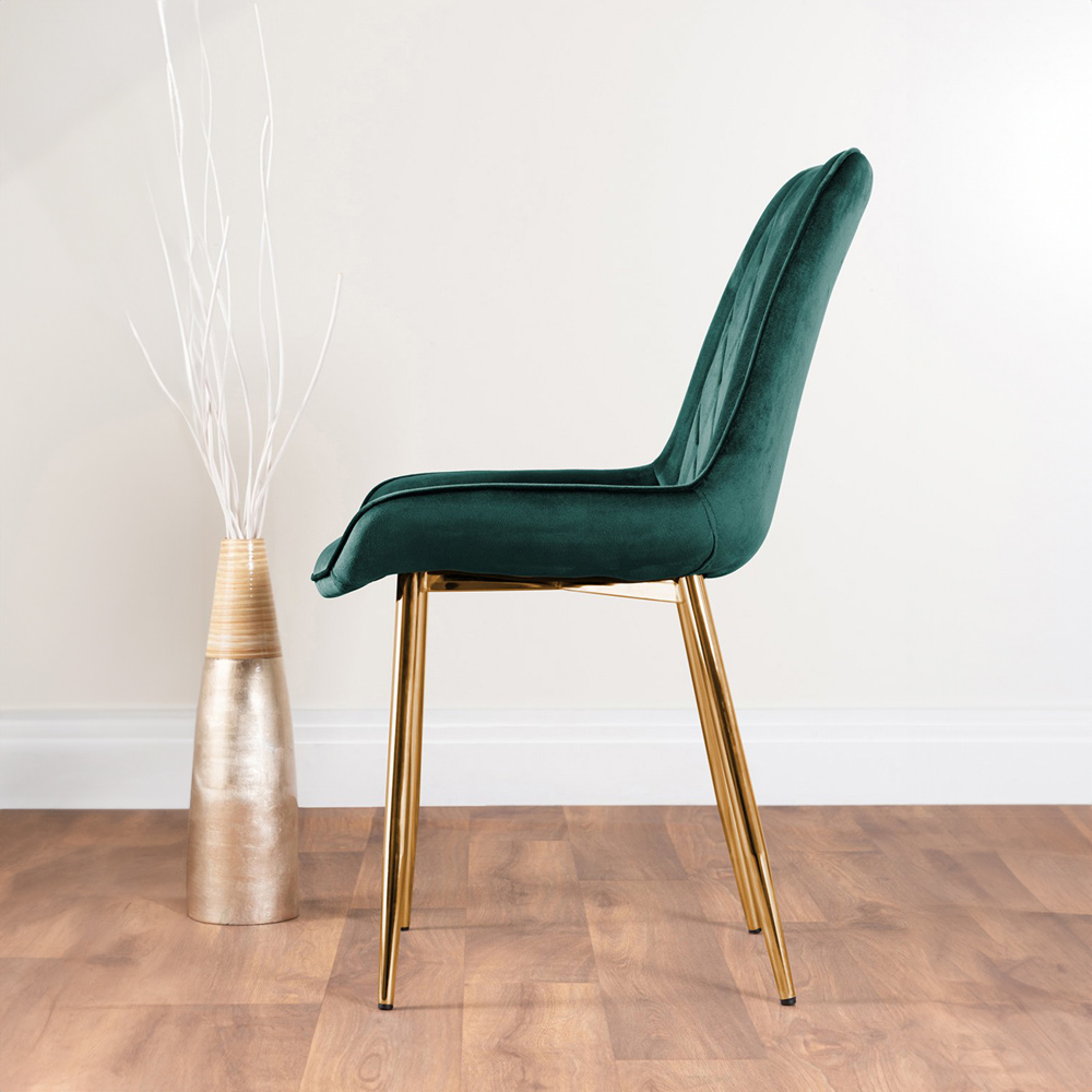 Furniturebox Arona Cesano Marble Effect 6 Seater Dining Set White Gold and Green Image 4