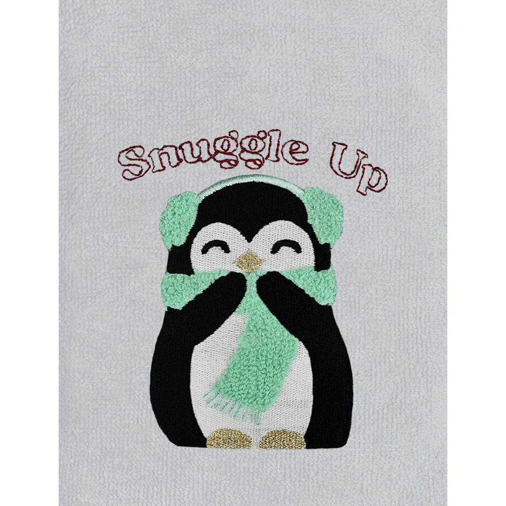 Noel Square Penguins Snuggle White Hand Towel 2 Pack Image 3